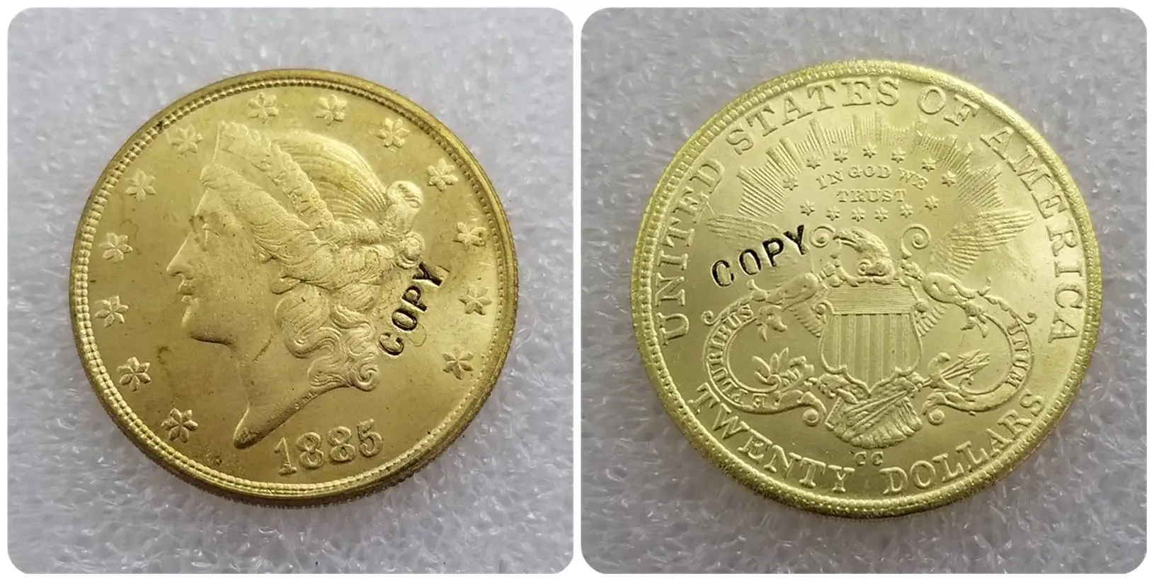 США 1878-1893$20 символ свободы, двойной Орел копия монет - Цвет: 1885CC