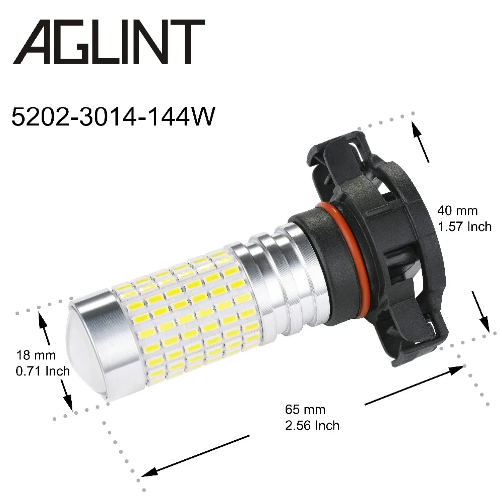 AGLINT 2 шт. H16 5202 2504 Светодиодные Автомобильные противотуманные фары для вождения