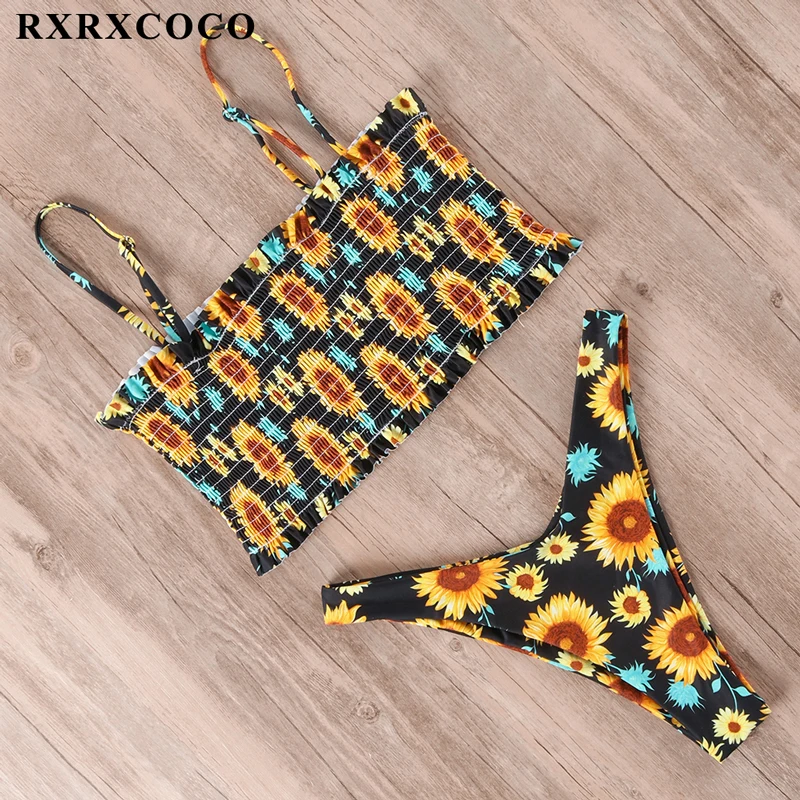 Бренд RXRXCOCO новинка бикини купальник купальники Женский комплект с принтом лето