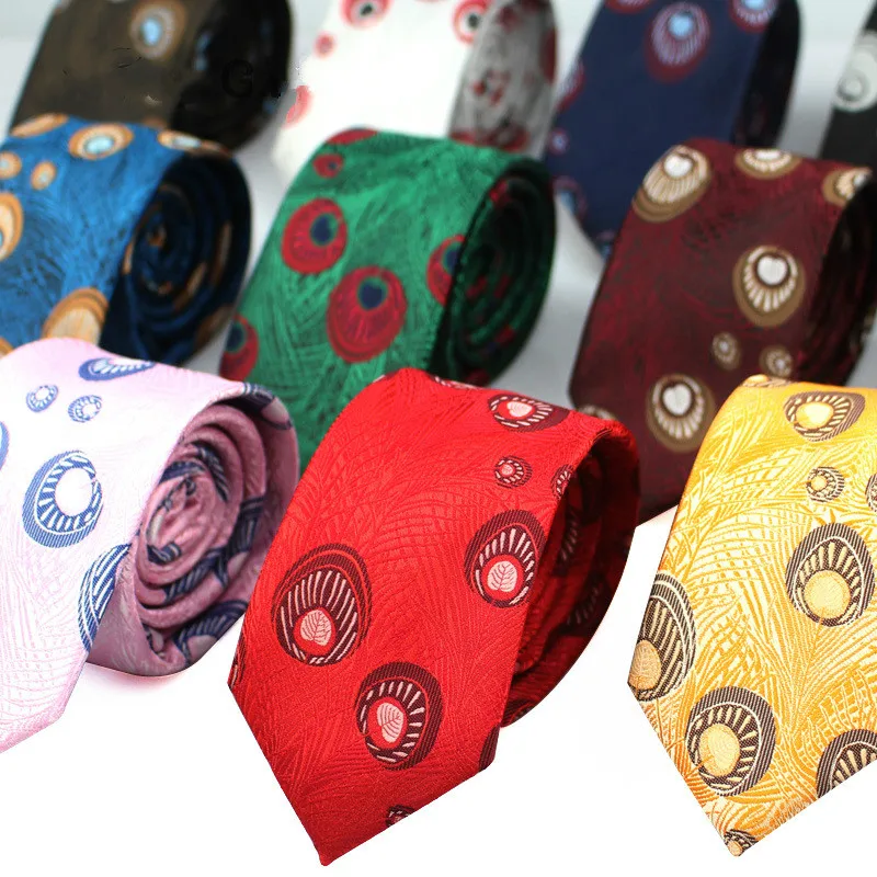 

Multicolor Men's Tie Polyester Feather Jacquard 6cm Narrow Edition Dress Party Tie Gifts for Men Wedding Groomsmen Groom Necktie