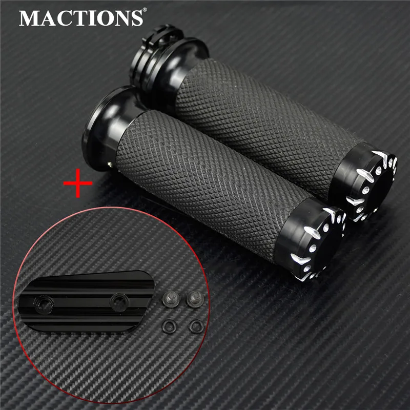 Рукоятки для мотоциклов Неэлектронные 1.25''мм Резиновые рукоятки для руля для Harley Sportster 883 Iron 1200 XL Touring VRSC Dyna Softail Custom