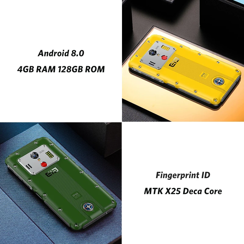 Elephone солдат водонепроницаемый мобильный телефон с IP68 Android 8 0 4G B 128 ГБ 5 дюймов 2 К MTK
