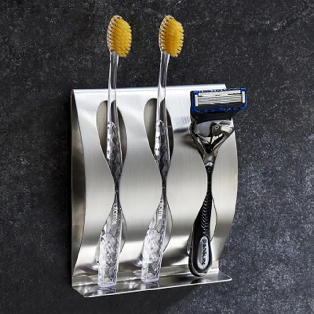 Toothbrush Holder Wall Mounted Self-Adhesive Durable Stainless Steel Shaving Razor Stand Bathroom for Home Storage&ampOrganization | Дом и сад