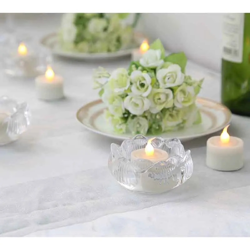 1 5 дюймов гладкой Беспламенного Обету Tealight светодиодные свечи с 6 час таймер для