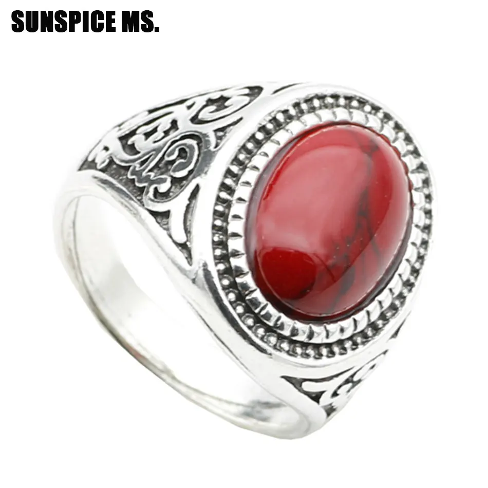 Этнические богемные каменные кольца для женщин античные серебряные цветные
