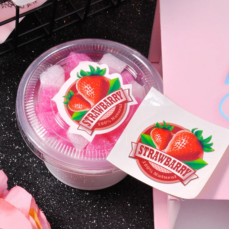 Счастливый обезьяна 15 шт./упак. Стикеры s игрушка для Slime коробка DIY клубника фруктовая наклейка для слизистой аксессуары для ящик для хранения