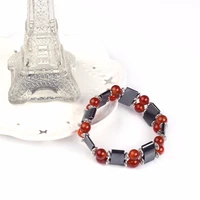 new hematite 8mm quartz stone bead gasket bracelet mens ladies jewelry