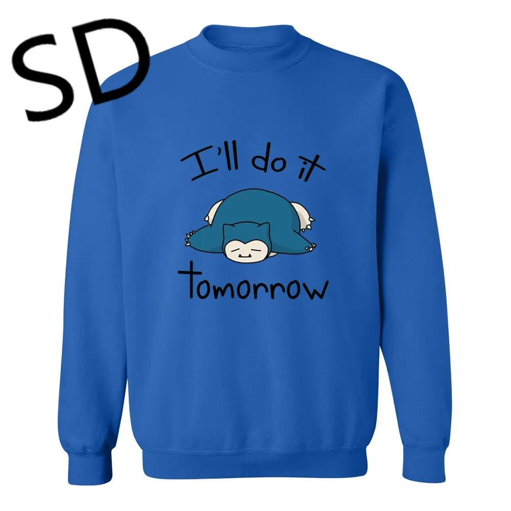Дропшиппинг 3d принт Покемон толстовки для мужчин sudaderas para hombre Snorlax i'll do it tomorrow