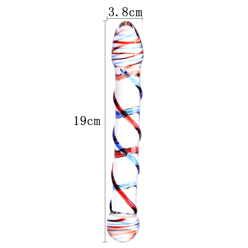Большой точечный двойной фаллоимитатор Черного Волка стеклянный пирокс