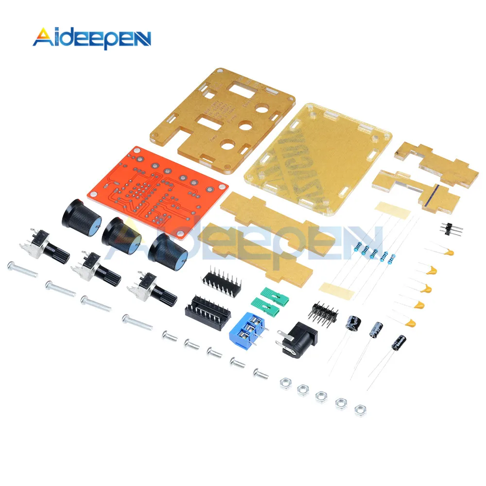 XR2206 функция генератор сигналов DIY Kit синусоидальный треугольник квадратной волны Функция генератор с акриловым защитный чехол