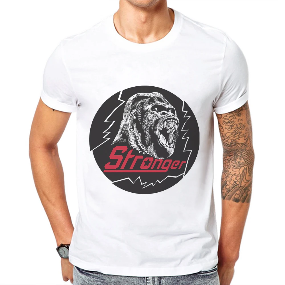 

Men Half Sleeve O-Neck Cotton Casual Tshirts Mens Funny Cartoon Creative Orangutan Printing Male Tops Hipster Tee Poleras Hombre