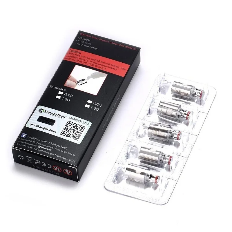 5 шт. 100% оригинал kangertech ssocc kanger вертикальный Сменные Головка Катушки для Subtank мини