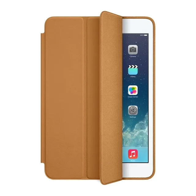 Light brown Ультратонкий официальный 1:1 из искусственной кожи чехол-подставка для Apple iPad Air 1/iPad 5 9,7 дюймов откидной складной чехол Капа Fundas+ пленка+ стилус - Цвет: Light brown