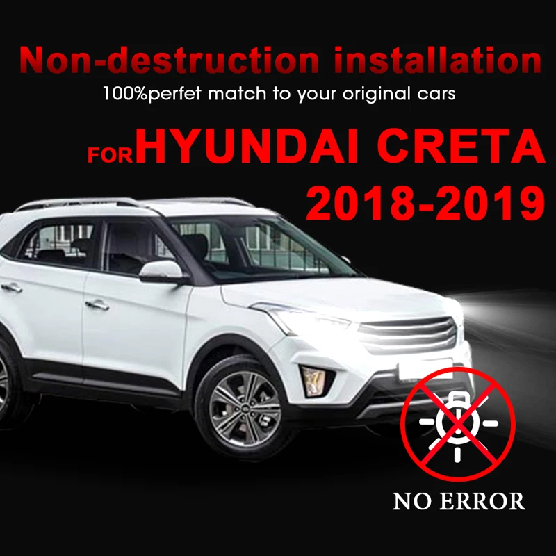 Для hyundai Creta 2018 2019 72 Вт 6500 к один луч сов монолитный блок светодиодов Свет