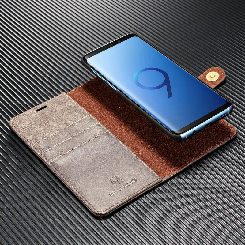 DG. MING винтажный Чехол-кошелек для samsung Galaxy S9 Plus 2в1 Магнитный съемный кожаный чехол для S9 Чехол-книжка с откидной подставкой