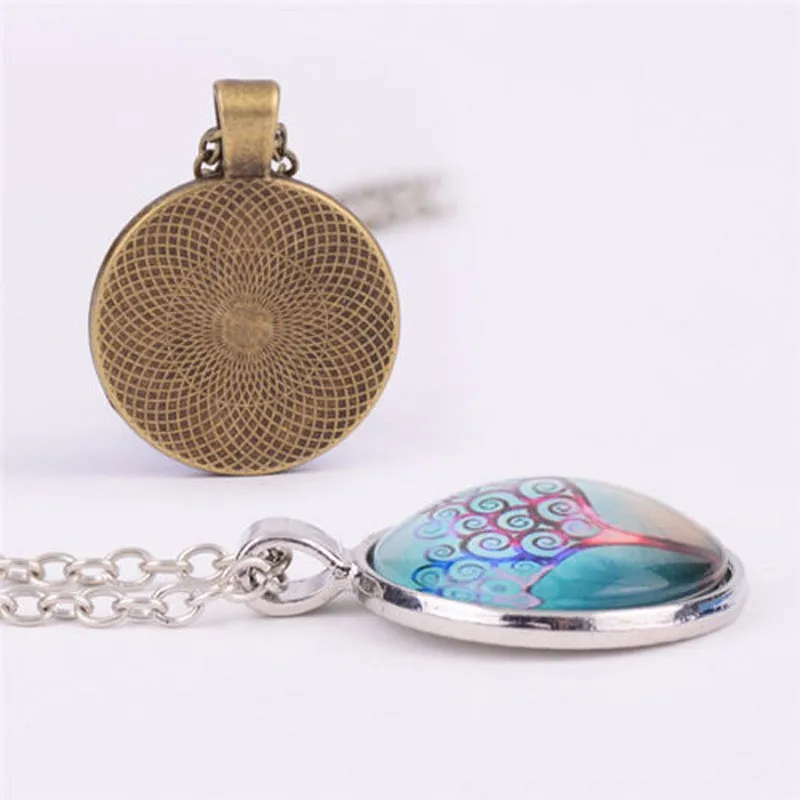 Glass Cabochon Necklace Blessesd Be Quote Jewelry Pentagram Pentacle Five Point Star Sweater Wicca | Украшения и аксессуары