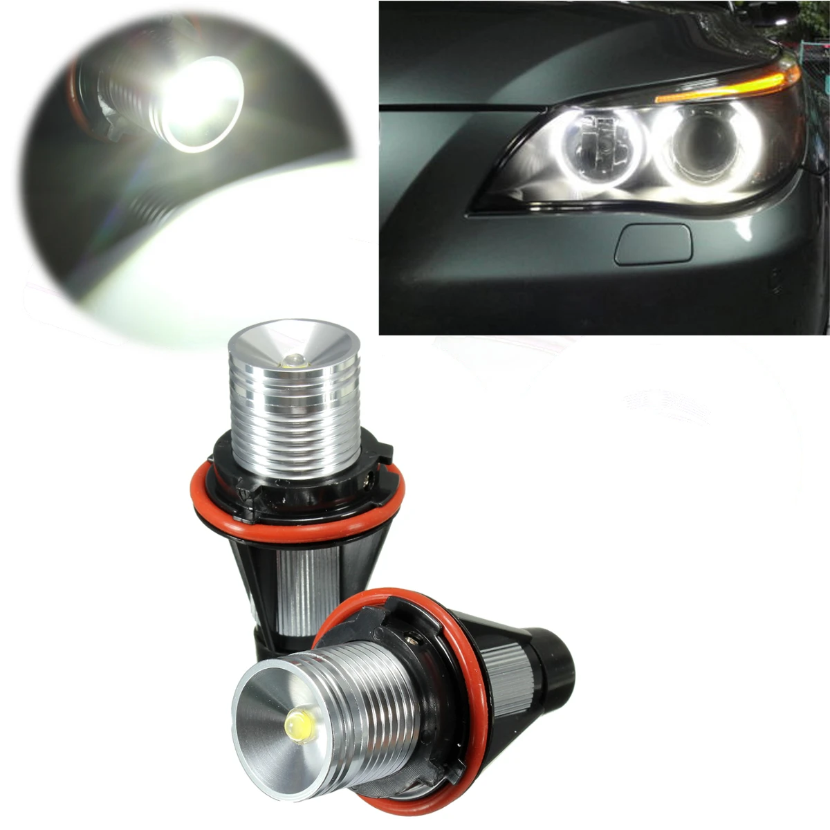 Светодиодный Белый кольцевой светильник ANGEL EYES 10 Вт 1 пара для BMW E39 E53 E60 E63 E64 E65