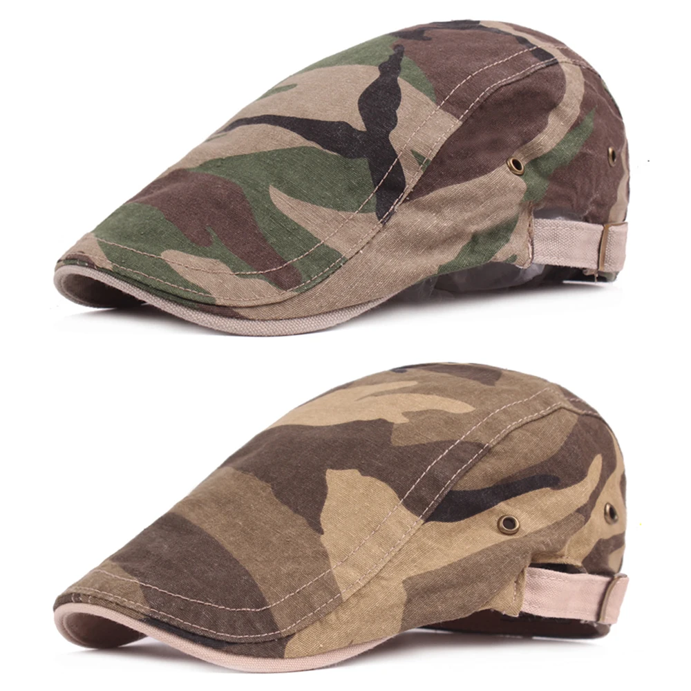 

Men Camouflage Military Cotton Beret Cabbie Newsboy Hat Ivy Golf Driving Cap NEW HATCS0532