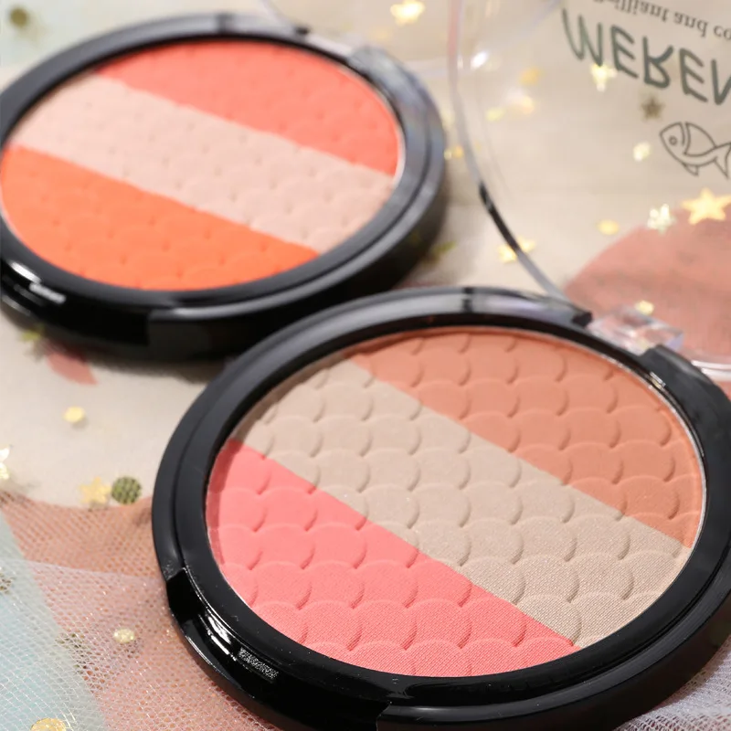 Макияж Румяна Палитра Высокая светлее контур лица осветляет персиковые румяна