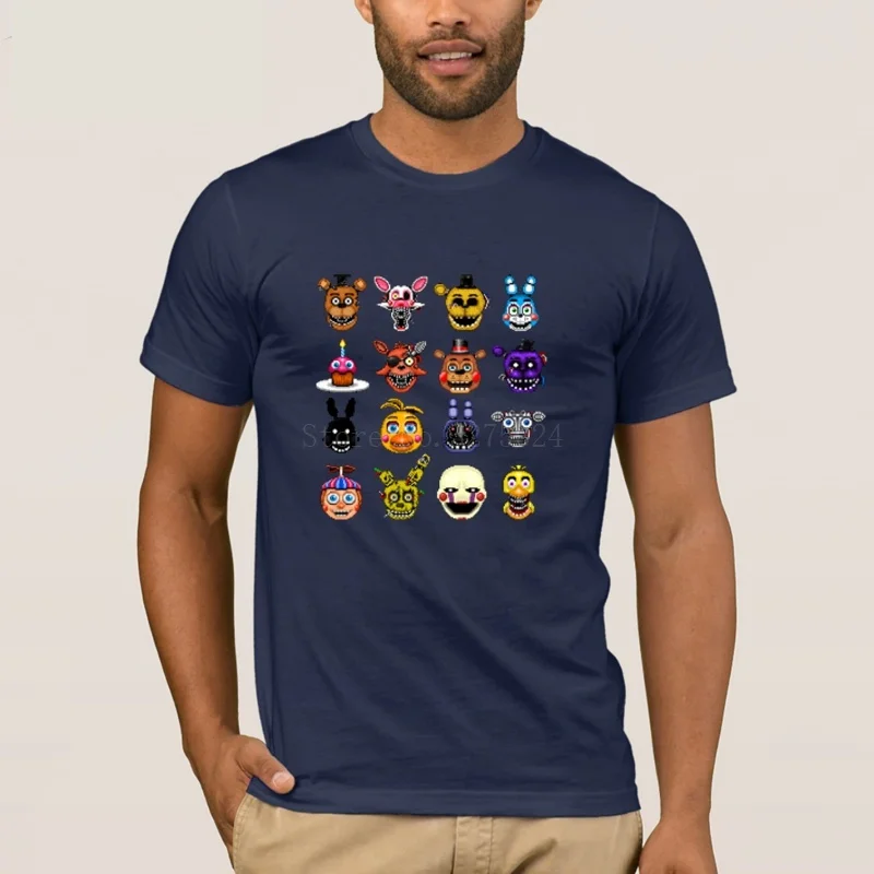 Мужская футболка одежда хип хоп Печать Юмор Fnaf s весна осень узор|Мужские
