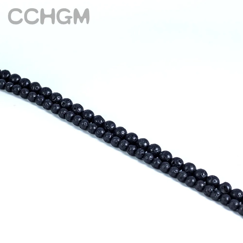 Черные бусины из вулканической лавы CCHGM круглые вулканического камня для