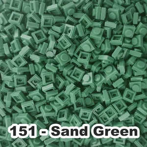 No.151 песочный зеленый развивающий конструктор, пластиковые маленькие строительные кирпичные аксессуары 1X1 блоки пластин, пиксельное искусство для взрослых