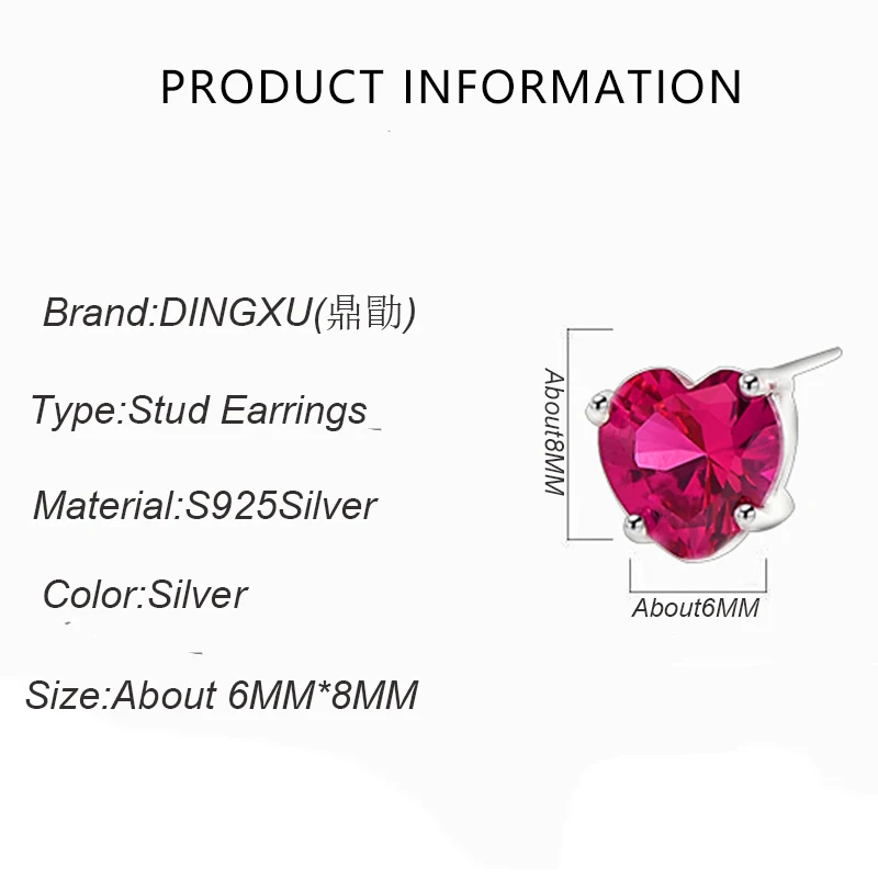 Hot Sale Heart 925 Sterling Silver Stud Earrings For Women Men Girls Female Romantic Zircon gifts dropshipping 2019 | Украшения и