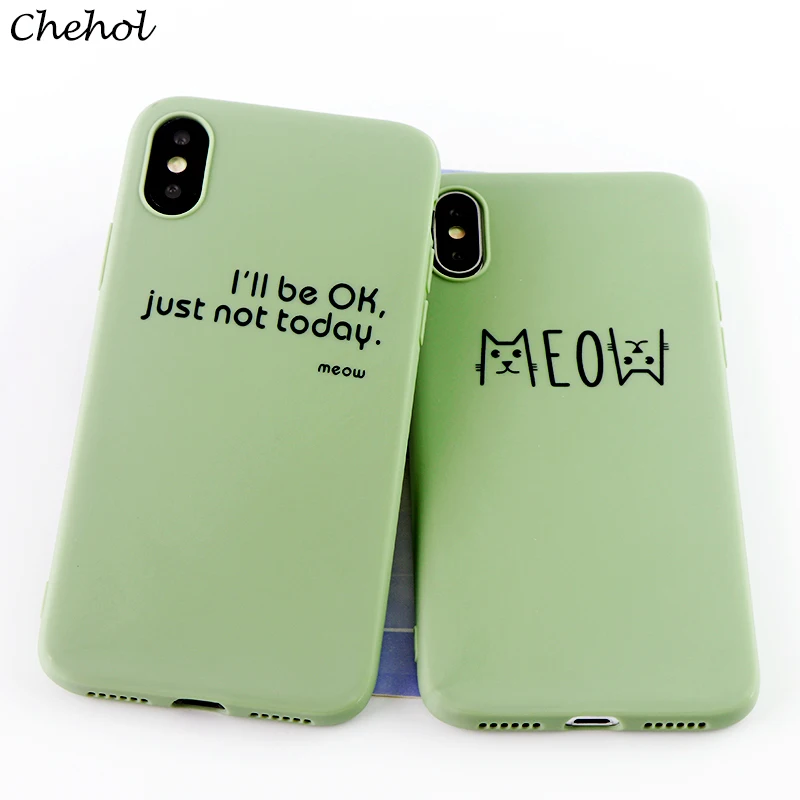 Fashion Mobile Phone Cases for iPhone X XS MAX XR 8 7 6 S Plus Case Funny Cat MEOW Soft Silicone Fitted Covers Accessories |