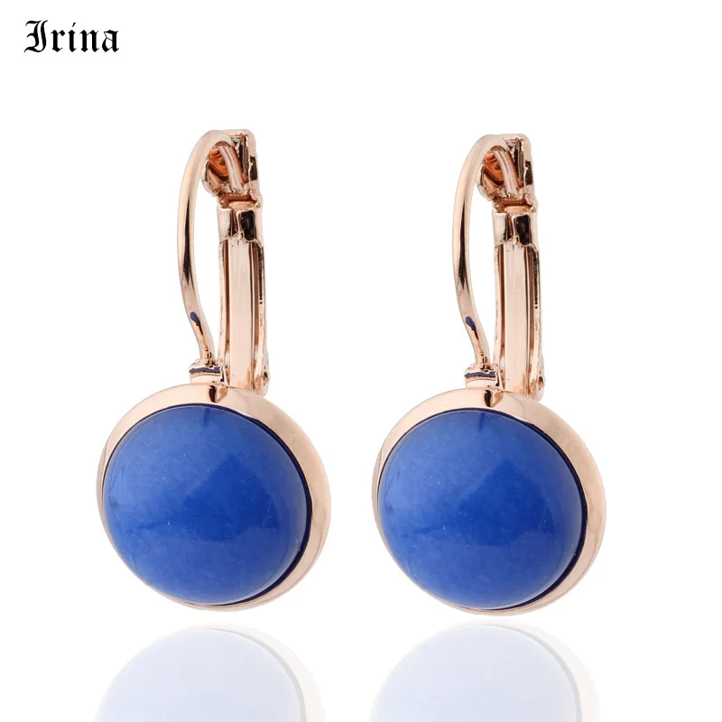 

Drop Earrings For Women Fashion Jewelry 2022 White Natural Stone Round Earring Luxury Fashion Jewelry