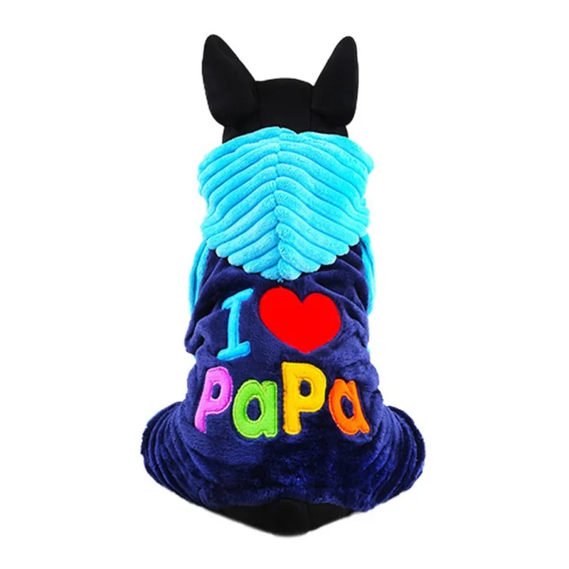 Пальто для собак модные куртки с надписью I Love Papa And Mama Dog чихуахуа зимняя одежда