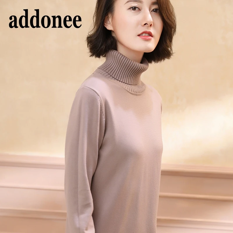Cashmere Solid Turtleneck Long Pullovers Wool Wild Slim Elasticity Warm Soft Sweater Spring Autumn Style High Quality Sedy | Женская