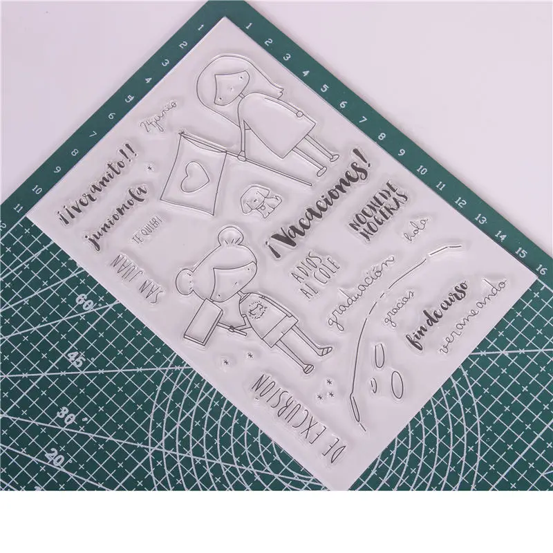 Прозрачные штампы DIY силиконовые уплотнения Скрапбукинг карта изготовление фото