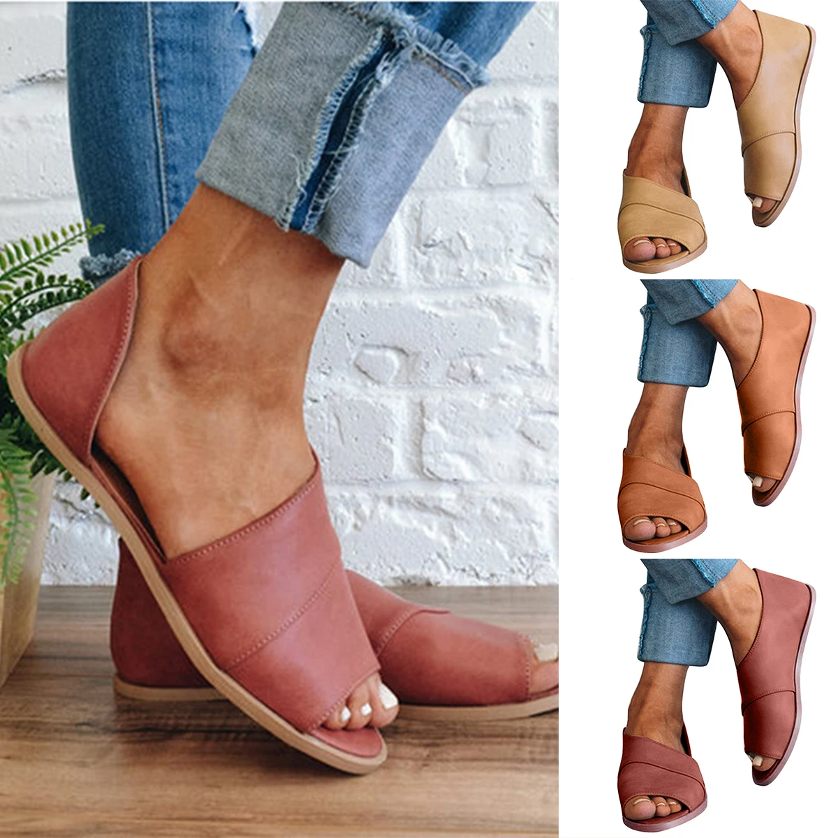 Women Sandals 2019 New Female Shoes Woman Summer Flat Comfortable Sandals Ladies Slip-on Flat Sandals Women Sandalias