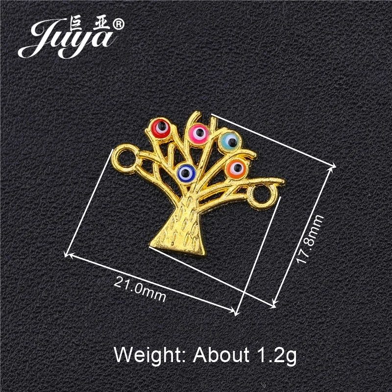 JUYA 10 шт./лот 21x17 8 мм сплав дерево форма чармы от дурного глаза разъем для женщин