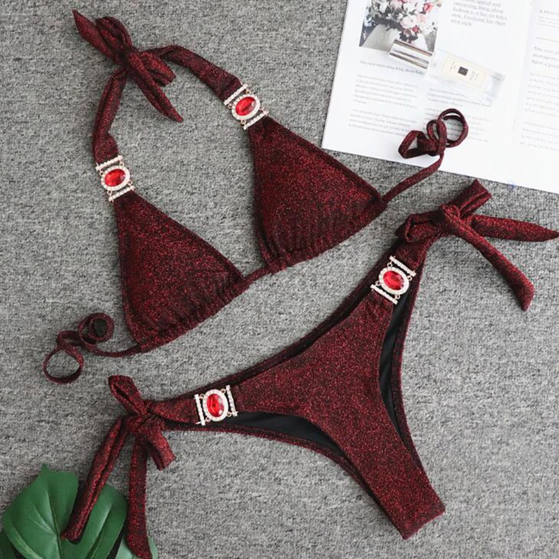 Новый стиль 2019 пикантные летние разноцветное бикини из 2 предметов комбинезоны с