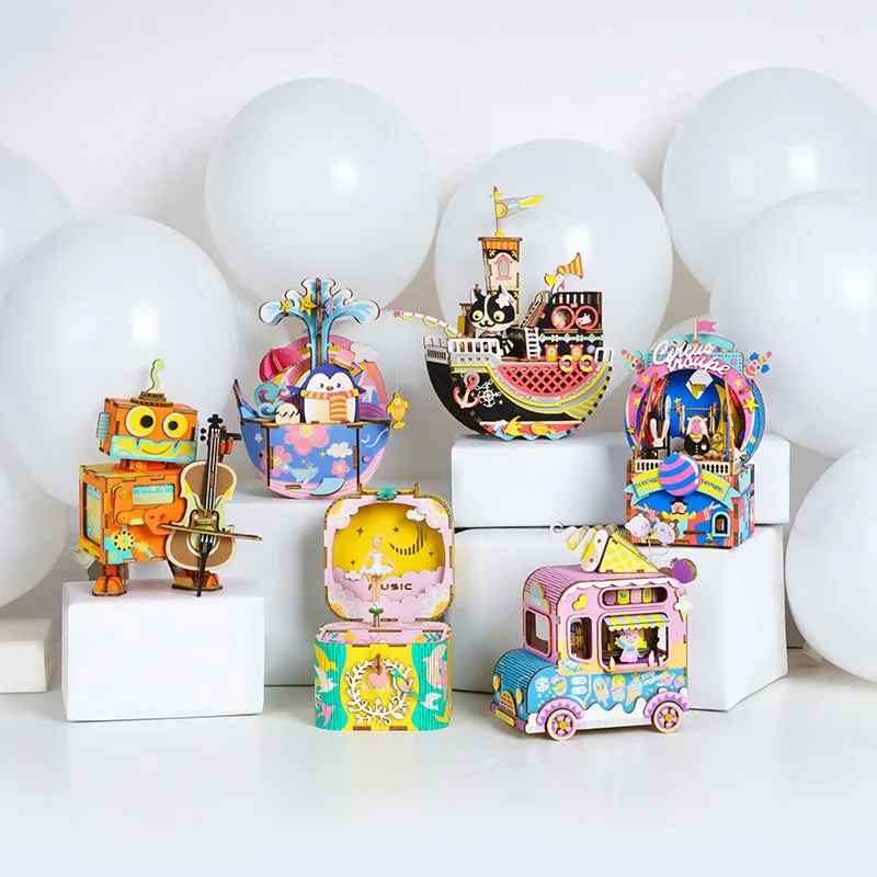 Robotime Новое поступление DIY 3D Kitty балет деревянная головоломка игра сборка