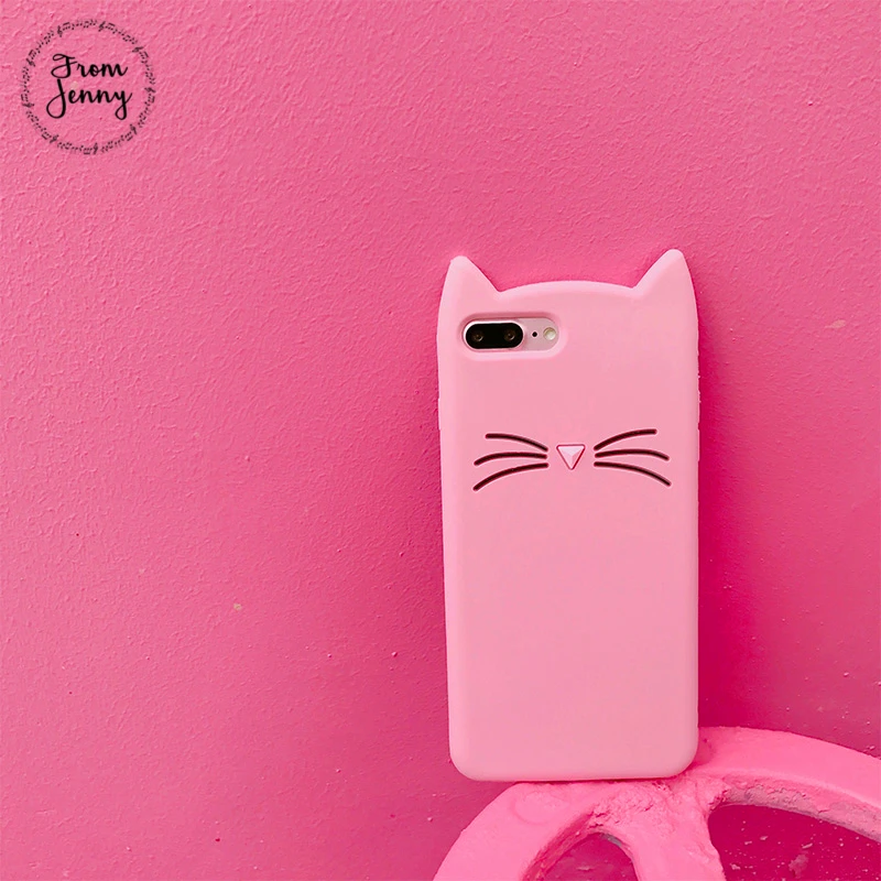 From Jenny милый шкаф с японскими 3d Kitty Cat чехол для телефона Apple iPhone 6 6s plus 7 + 8 плюс
