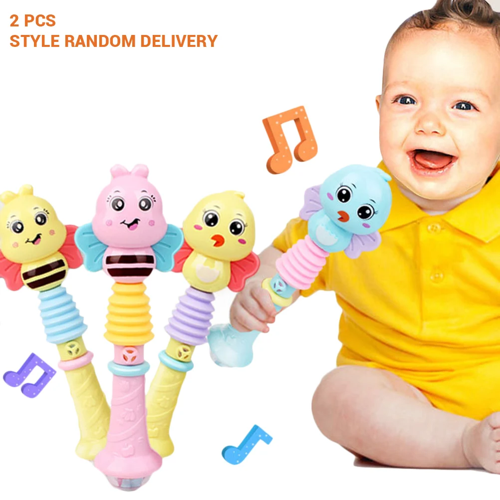 2 шт Детские погремушки Игрушка пластиковый ручной Колокольчик погремушка