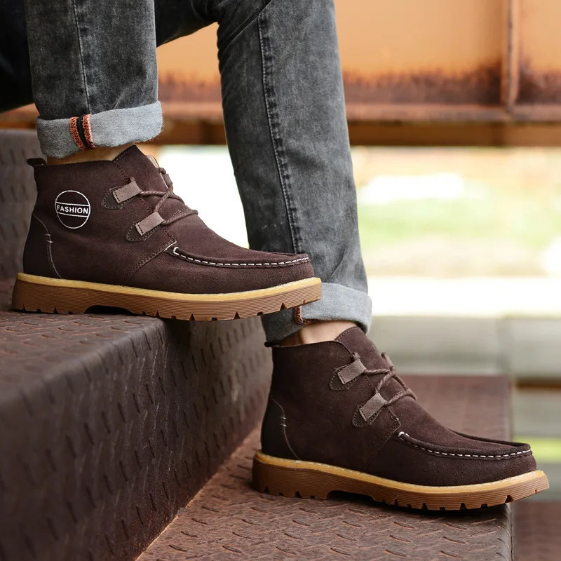 2017 новые мужские кожаные ботинки осенью и зимой отдых Британский стиль платье