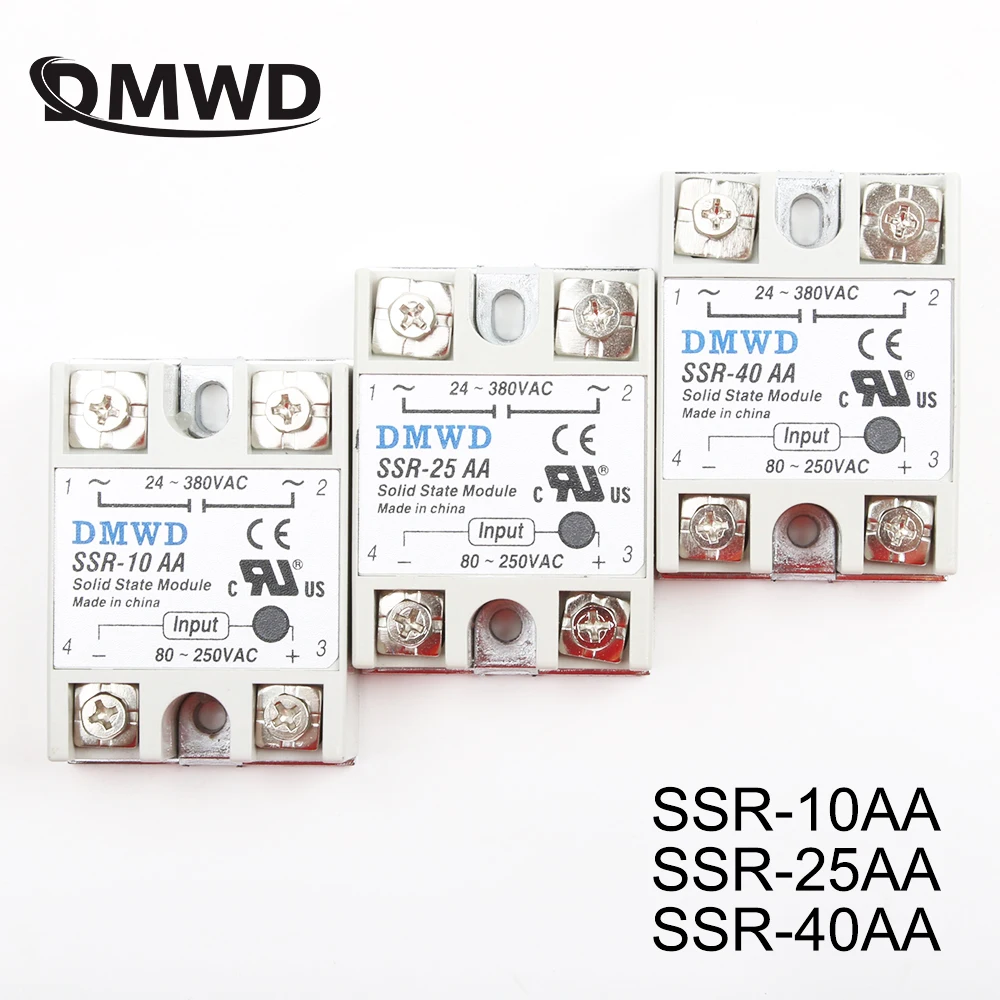 Твердотельные реле SSR 10AA 25AA 10A 25A 40A AC контроль 80 250VAC до 24 380VAC 40AA|Реле| |