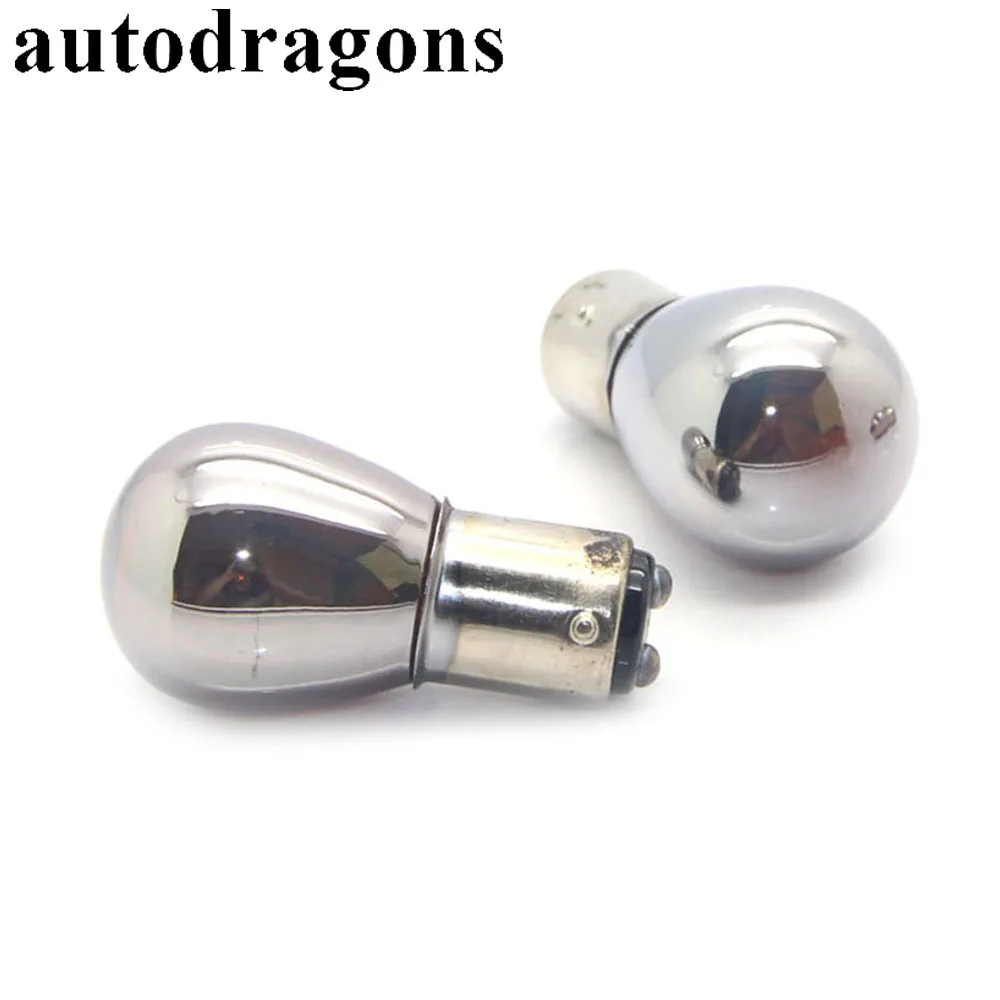 Серебристые хромированные лампы индикатора autodragon 2 шт. 1157 12 В 21 Вт BAY15D блестящая
