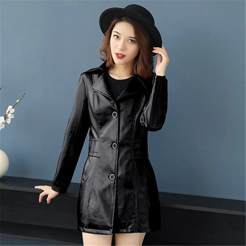 Женская куртка из искусственной кожи черная красная 5XL 6XL плюс размер Осень зима