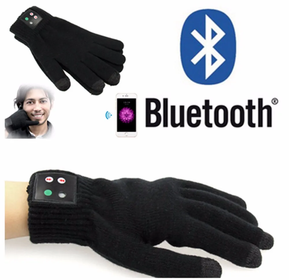 Сенсорные перчатки с Bluetooth экраном со встроенным динамиком и микрофоном, заряжаемые литиевой батареей, зимние вязаные теплые варежки