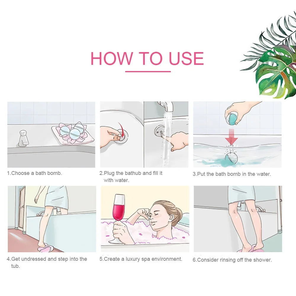 6 шт. бомбы для ванны Подарочный набор ручной работы большие банные Поликарбонат