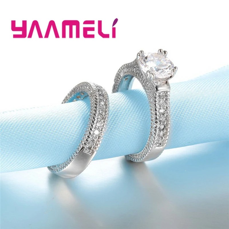 Последние 2 шт 925 серебряные свадебные кольца для женщин Квадратные CZ Кристальные