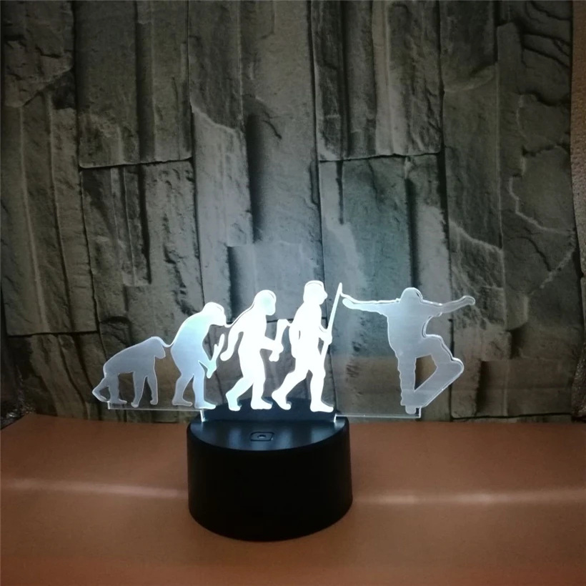 Светодиодная 3d лампа для скейтборда USB светильник настроения ночник с сенсорным