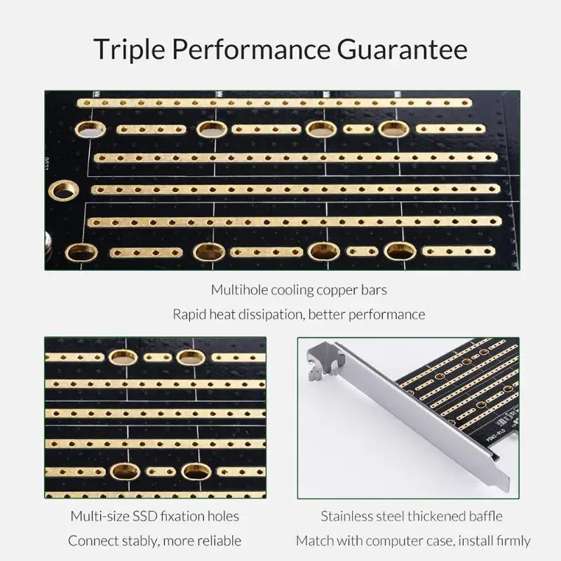 ORICO PDM2 M.2 NVME к PCI-E 3,0X4 карты расширения М-ключ/B-ключ двойной Порты Поддерживаемые жесткие диски 2230/2242/2260/2280