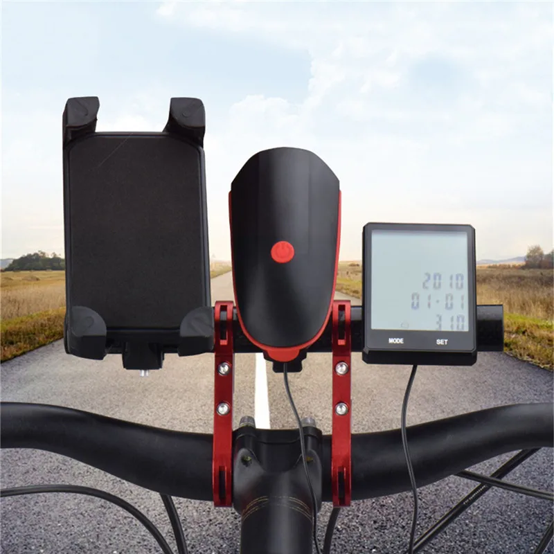 Bike Handlebar Extended Bracket Headlight Mount Bar Computer Holder Lantern Lamp Support Rack Alloy Fiber Stand | Спорт и