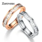 Классическое золотистое серебристое обручальное кольцо с кристаллами zorcins для женщин обручальное женское кольцо из нержавеющей стали ювелирные изделия на палец