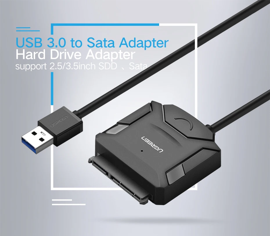 Ugreen sata usb3.0 поворотный Рабочий стол твердотельный накопитель 3,5 дюйма Жесткий диск кабель передачи данных легко управлять линия 2,0